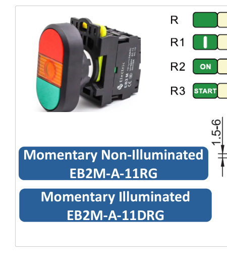 Dual Push Button Standard Type RG EB2M-A-11RG