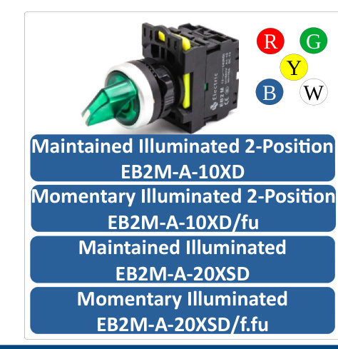 Illuminated Short Lever Selector EB2M-A-10XD