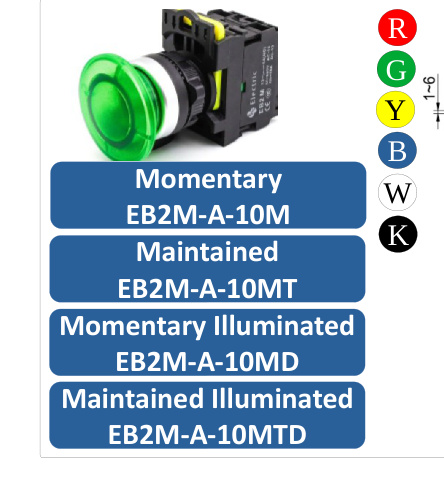 Mushroom Push Button EB2M-A-10M